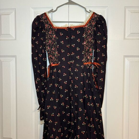 Gunne Sax Calico Dress Renaissance Fair Dress With Pockets Vintage 70s - Picture 5 of 17